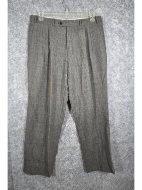Brandini Men's Pleated Front Wool Dress Pants Gray Size 36